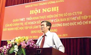 Tiếp tục đẩy mạnh việc học tập và làm theo tấm gương đạo đức Hồ Chí Minh